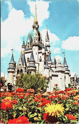 Walt Disney World Cinderella Castle, Flowers, Chrome, Posted 1978