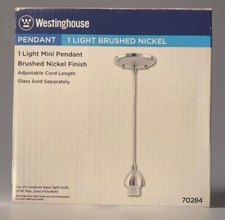 Westinghouse 70284 Brushed Nickel Mini Pendant Choose your own Shade adjustable
