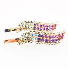 USA Quality Bobby Pin Rhinestone Crystal Hair Clip Hairpin Wedding New Purple B2