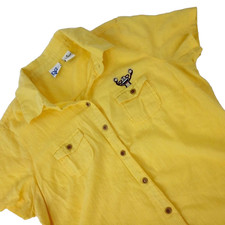 Vintage 90s Tilt embroidered monkey   top PAC sun skate street retro M Yellow