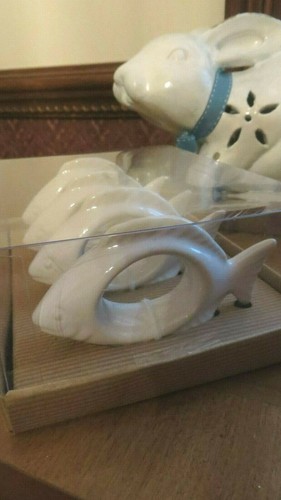 Pottery barn Disney Napkin RING Nautical beach Holiday party gift SET 4 ocean - Picture 11 of 12