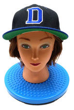 Vintage DRAKE COLLEGE BULLDOGS FITTED Black & Blue Size 7 1/4 CAP, Made in USA