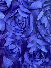 Royal Blue Satin Bridal Petal Rosette on mesh Fabric 52" Wide Sold By The Yard