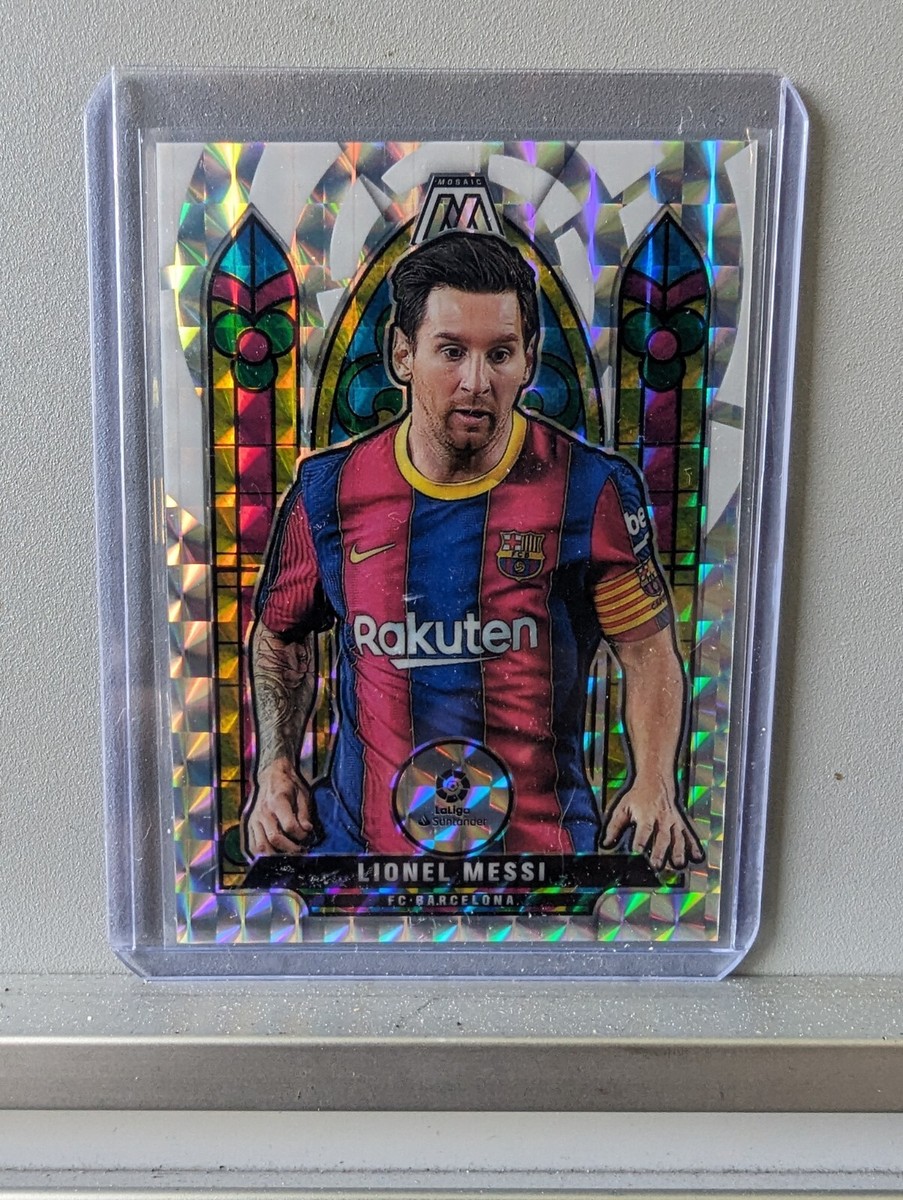 2020-21 Panini Mosaic La Liga Stained Glass Lionel Messi SSP FCB 