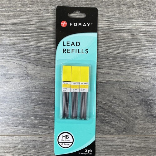 FORAY Lead Refills 0.9 mm HB Hardness 3 Tubes of 12 Lead for Mechanical Pencils eBay