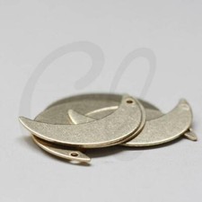 10 Pieces Raw Brass Moon Charm - Crescent 22x13.5mm 3593C 