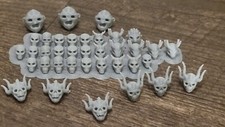 My Variety Skull and Heads Lot V1 Gray 3d printed, 1/64 scale. 35 items