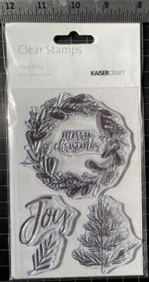 New Kaisercraft CLEAR Rubber Stamp CHRISTMAS Peace & Joy free USA ship ...