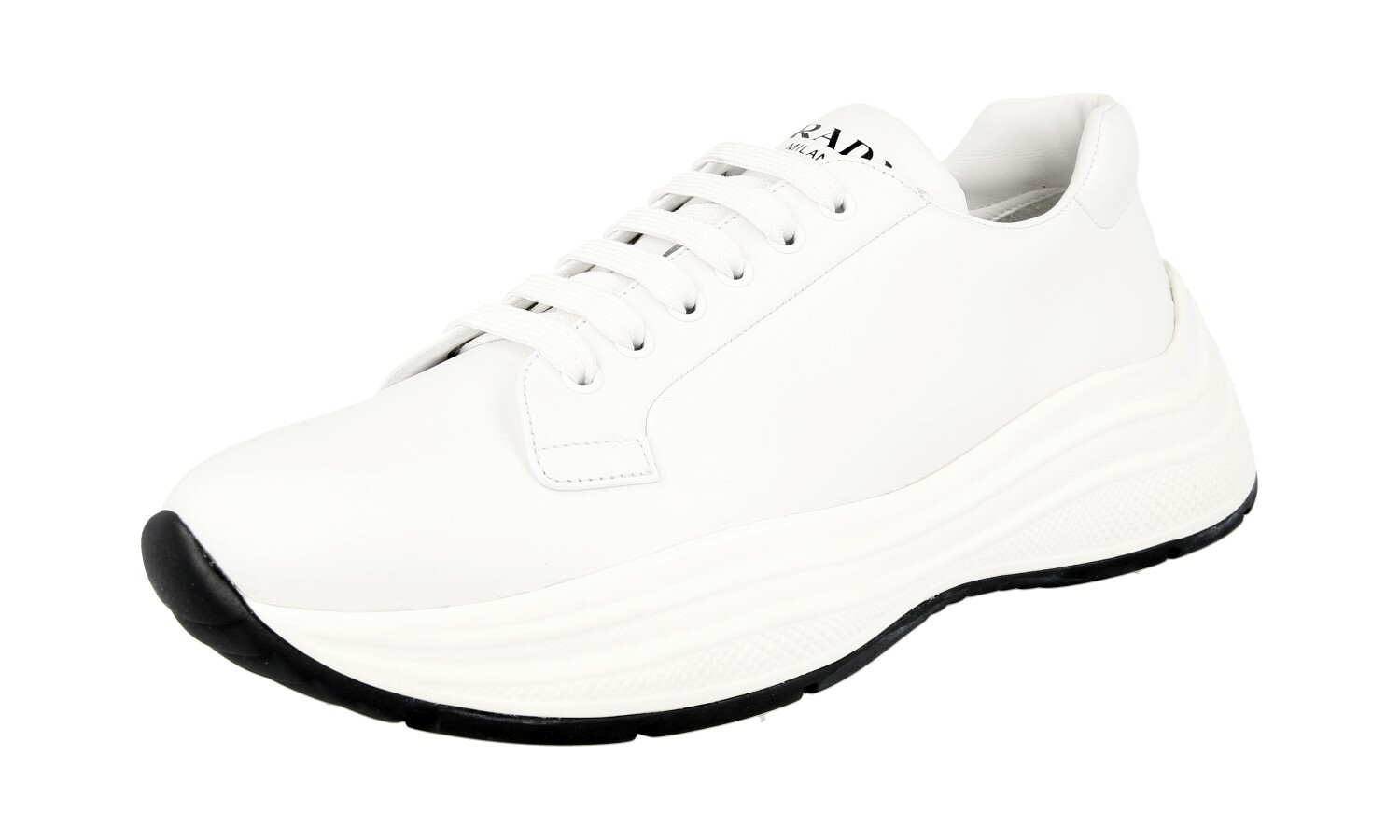 AUTH LUXURY PRADA SNEAKERS SHOES 4E3457 WHITE LEATHER NEW US 10 EU 43 43,5  | eBay