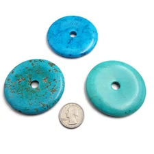 Blue Turquoise Large Donut Circle Pendant Size 60mm Sold Per Piece