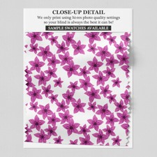 123 Blossom Small Burgundy Flower Printed Roller Blind -various sizes, blackout