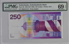 Billete de 250 florines P98 1985 Países Bajos sin circular pmg 69