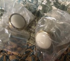 17 Gold  White Cupboard Door/drawer Pulls-NIP