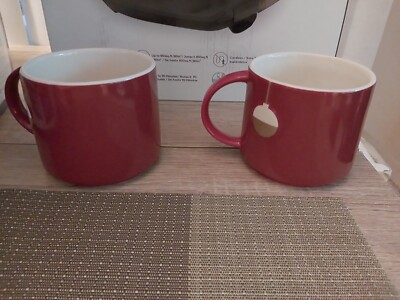 2 Starbucks 2012 Mug 14 oz Cup Christmas Red White Gold Ornaments 