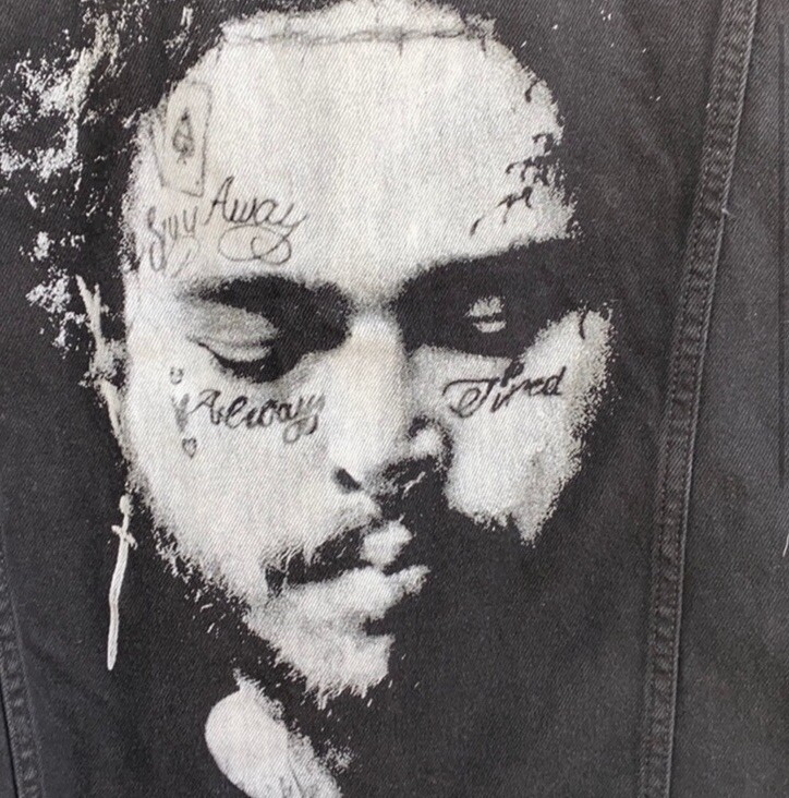 H&M Post Malone Black Jean Jacket Concert Tour 2019 Men's