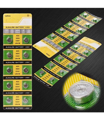 30pcs AG3 LR41 Button Batteries 1.55V Coin Battery  Watch Clock miniature lamp
