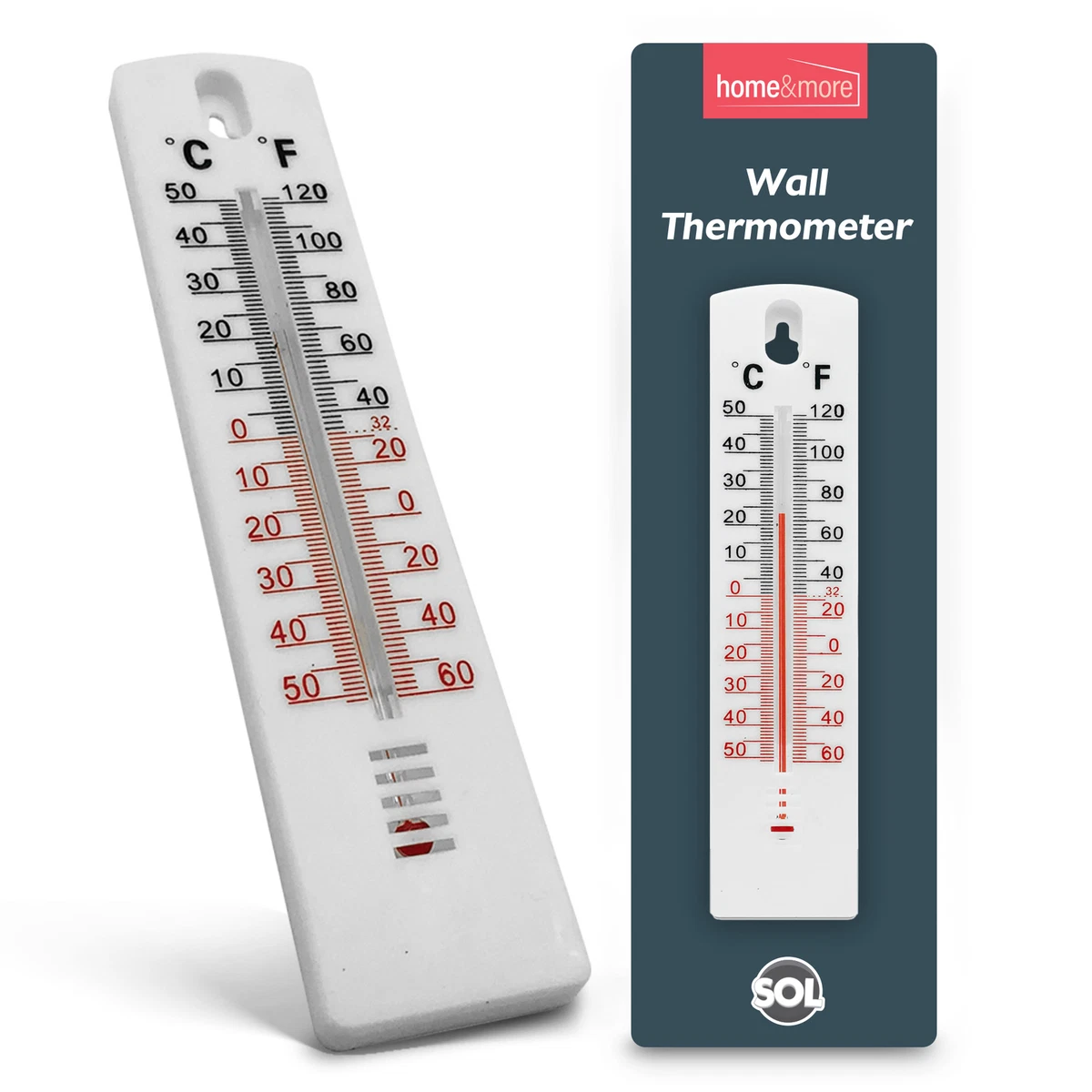 window thermometer, round, plastic, O 80 mm