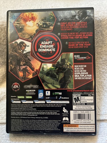 Crysis Warhead - PC - Video Game - VERY GOOD - Picture 2 of 3