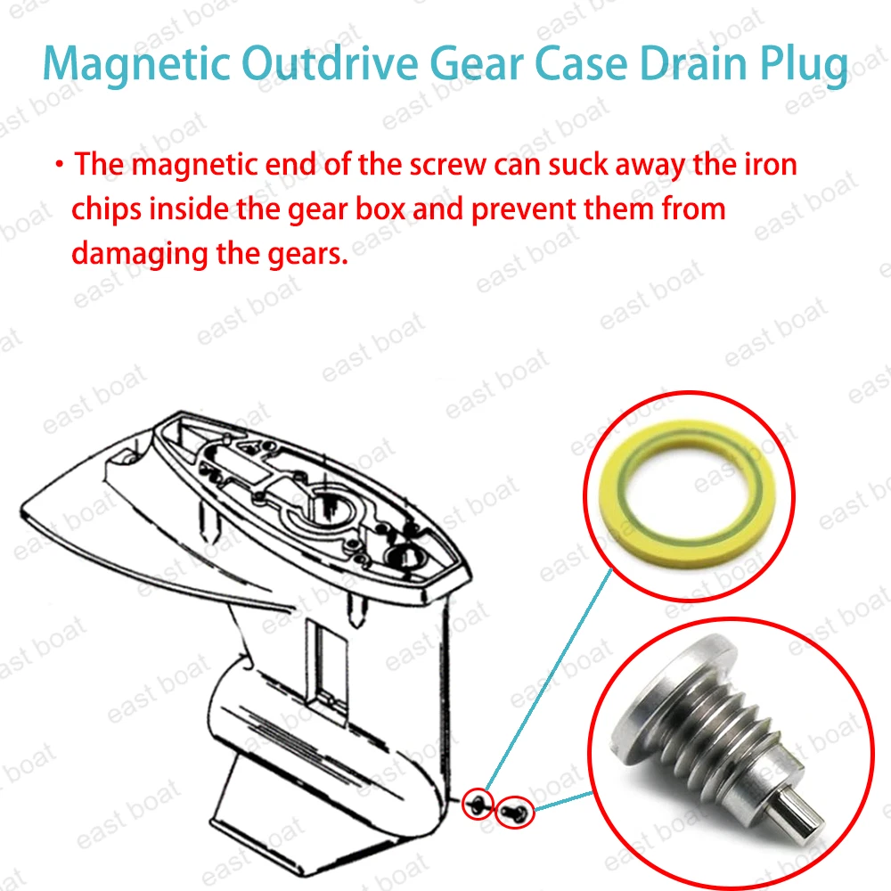 Marine Gearcase Drain Plug Screw Kit for Mercruiser ALPHA ONE GEN 