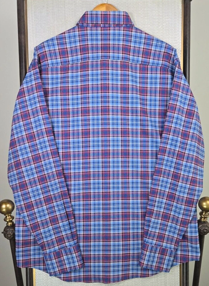 PETER MILLAR MOUNTAINSIDE Size XL Mens Performance Flannel Sport Shirt Plaid - Image 4 of 4