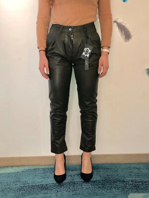 luxe pantalon à pinces cuir agneau kaki J. SEBASTIEN VASSAL taille W36  #600€ - Photo 1/4