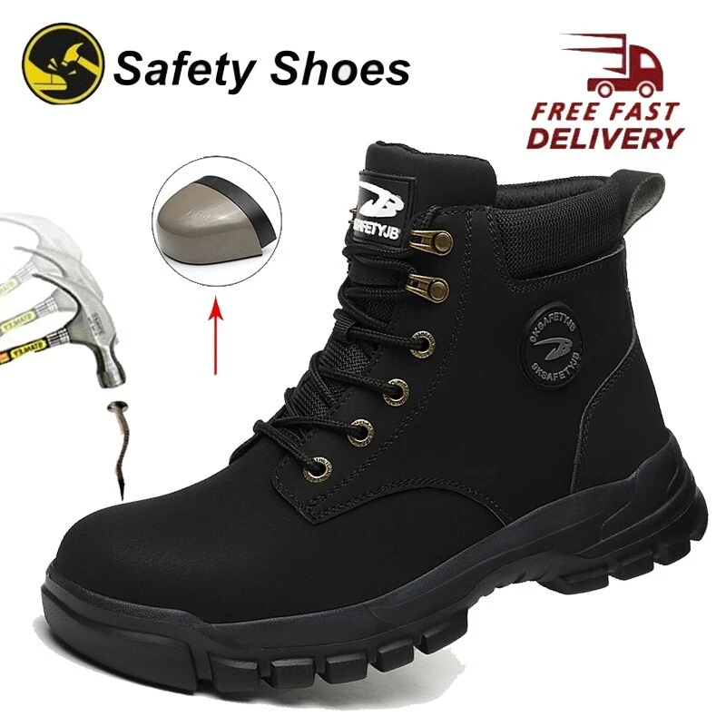 Mens Steel Toe Work Boots High Top Sneakers Indestructible Protective Boots US