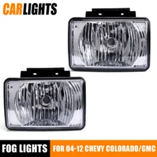 2PCS Chrome Bumper Fog Light Fit For 2004-12 Chevy Colorado GMC Canyon Pickup