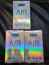 5 x Durex Air Extra Thin Transparent Natural Rubber Latex Condoms 10 Ct Exp 7/26
