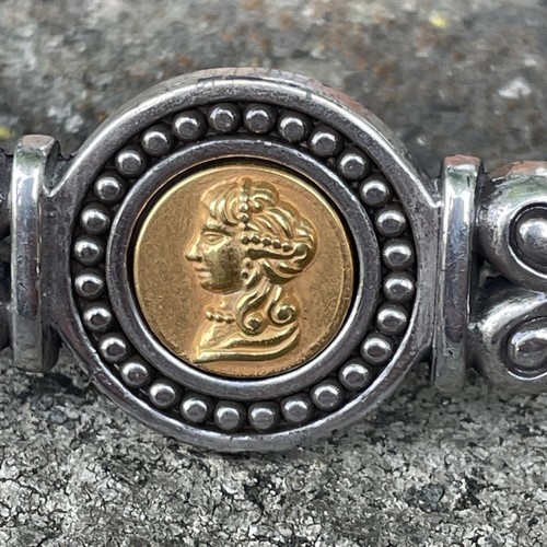 BRIGHTON Queen's Queen Gold Silver Crown Leather Belt Size M UNIQUE ❤️blt7m80 - Picture 7 of 12