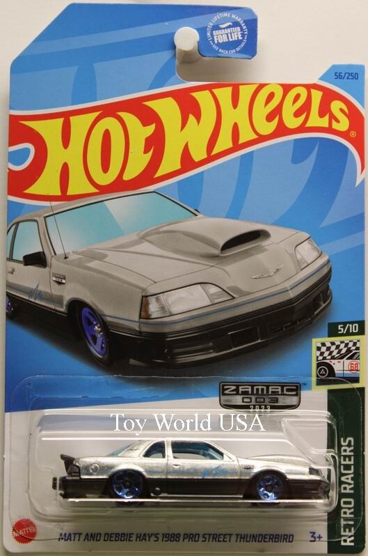 2023 Hot Wheels #56 Retro Racers 1988 Pro Street Thunderbird Zamac