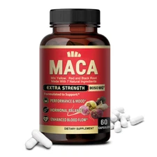 Organic Maca 8050 MG per serving 120 vegan capsules Peruvian Maca Root
