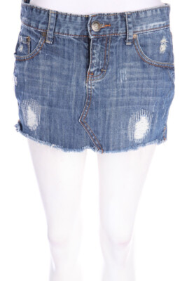 FSBN Denim Skirt Micro-Mini Distressed M denim blue #5550