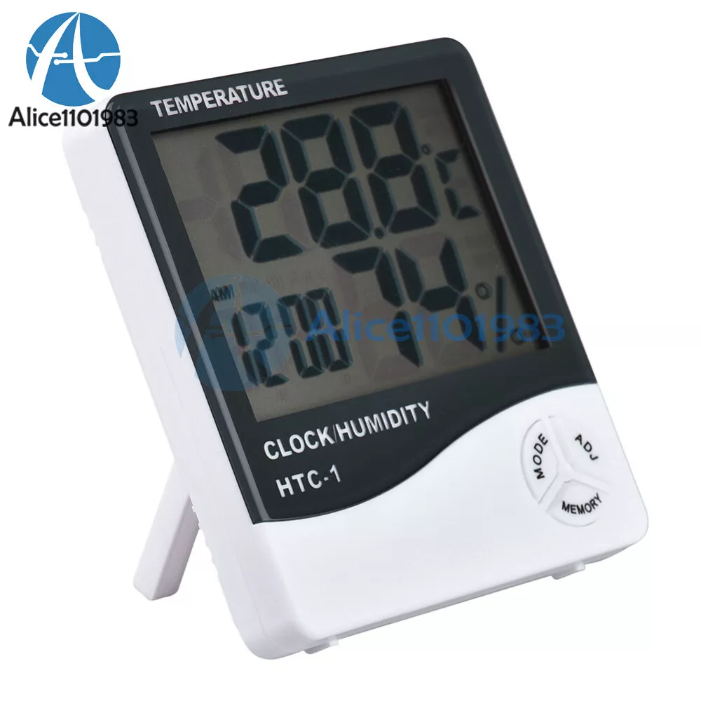 LCD Electronic Digital Temperature Humidity Meter Thermometer Hygrometer  Indoor Outdoor Weather Station Clock HTC-1 HTC-2