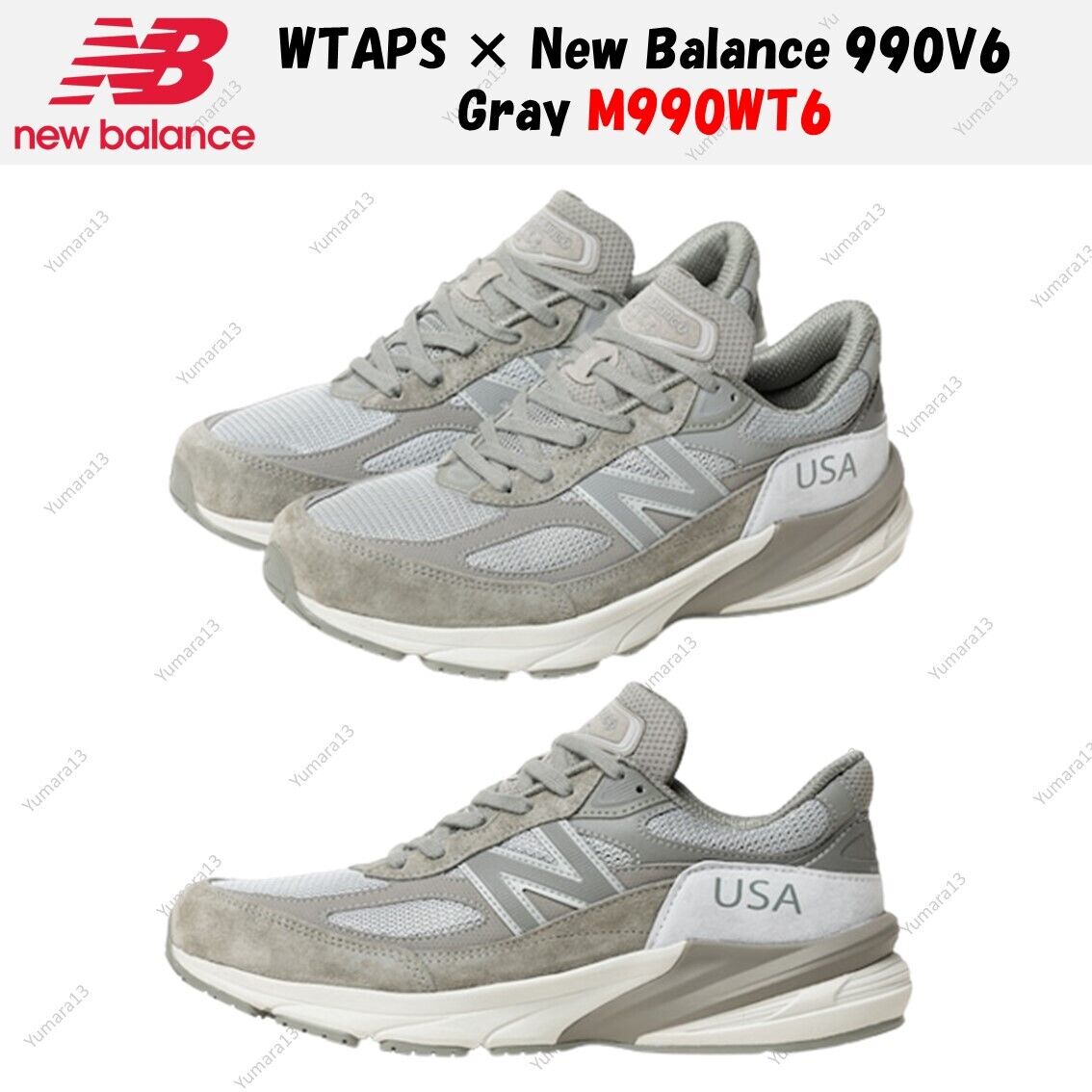 WTAPS × New Balance 990V6 Gray M990WT6 US 4-14 Brand New