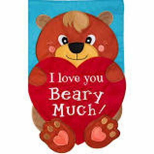 I Love You Beary Much 168619 immergrüne Applikation Gartenflagge 12,5" x 18" - Bild 1 von 1