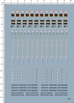 1/50 1/64 2-5mm Heavy Crane warning labels Model Kit Markings Water Slide Decal