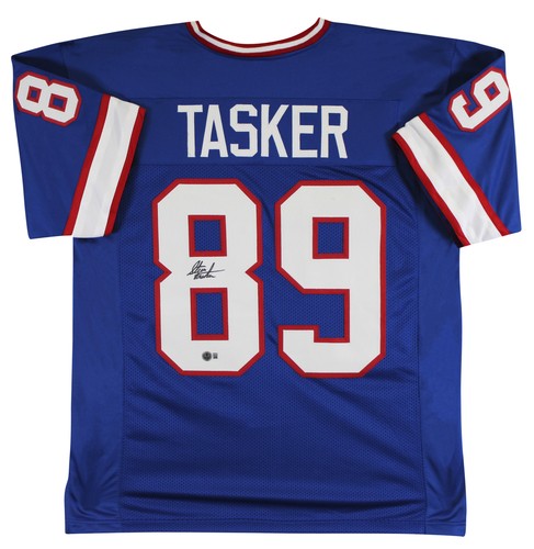 Steve Tasker Authentic Signed Blue Pro Style Jersey Autographed BAS ...