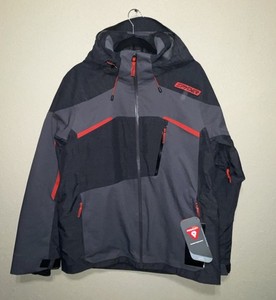 Spyder Leader  Primaloft Ski Snowboard Hooded Jacket Mens Grey Red sz M NEW $550