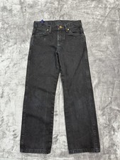 Wrangler Boys Size 8 Reg Black Zip Up Five Pocket 1013 MW BBK Bootcut Jeans