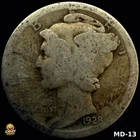 1928 Mercury dime 90% Silver Circulated AG-G US Coin "Actual Coin"