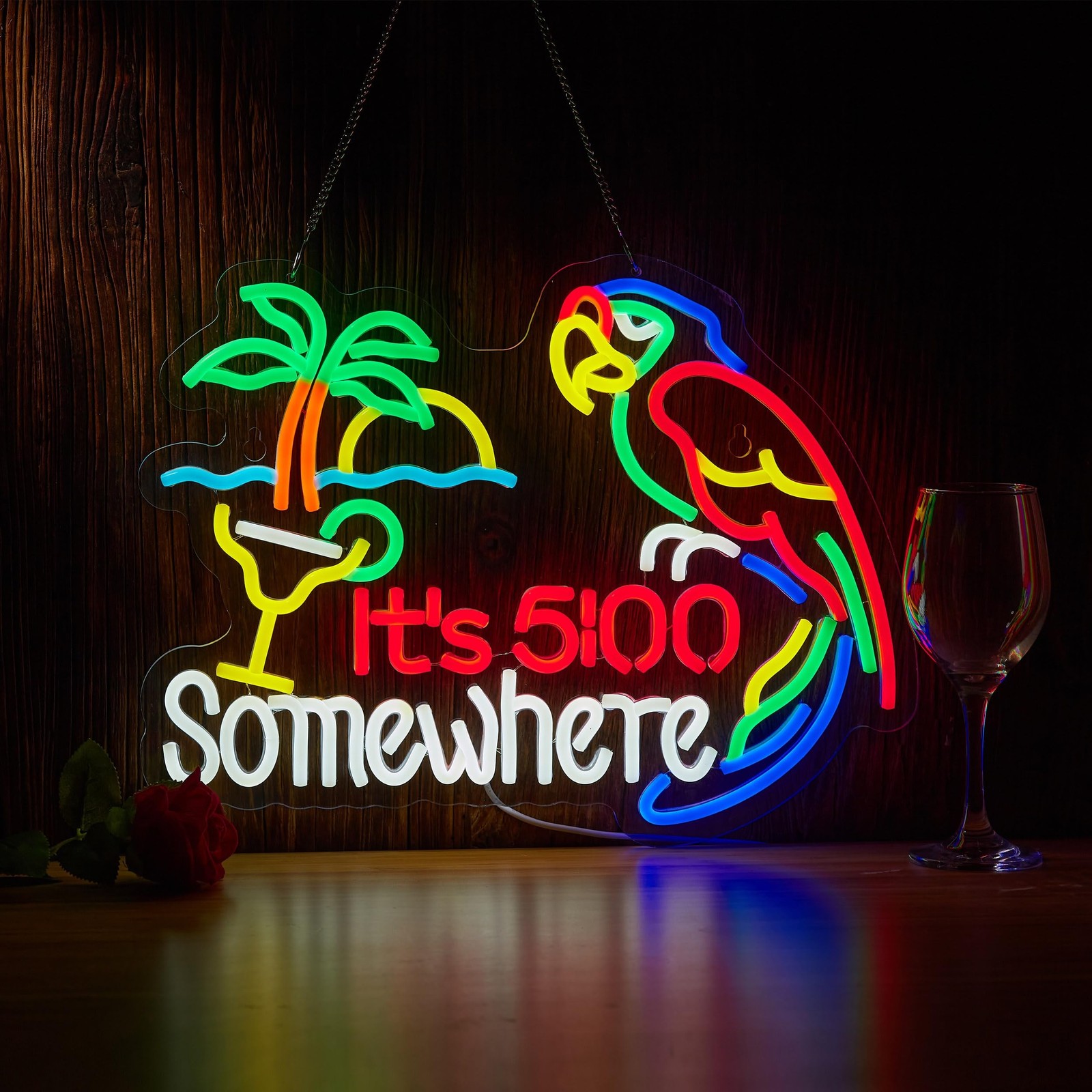 Rhooea Its 5 00 O'clock Some Where Neon Sign for It's Five O