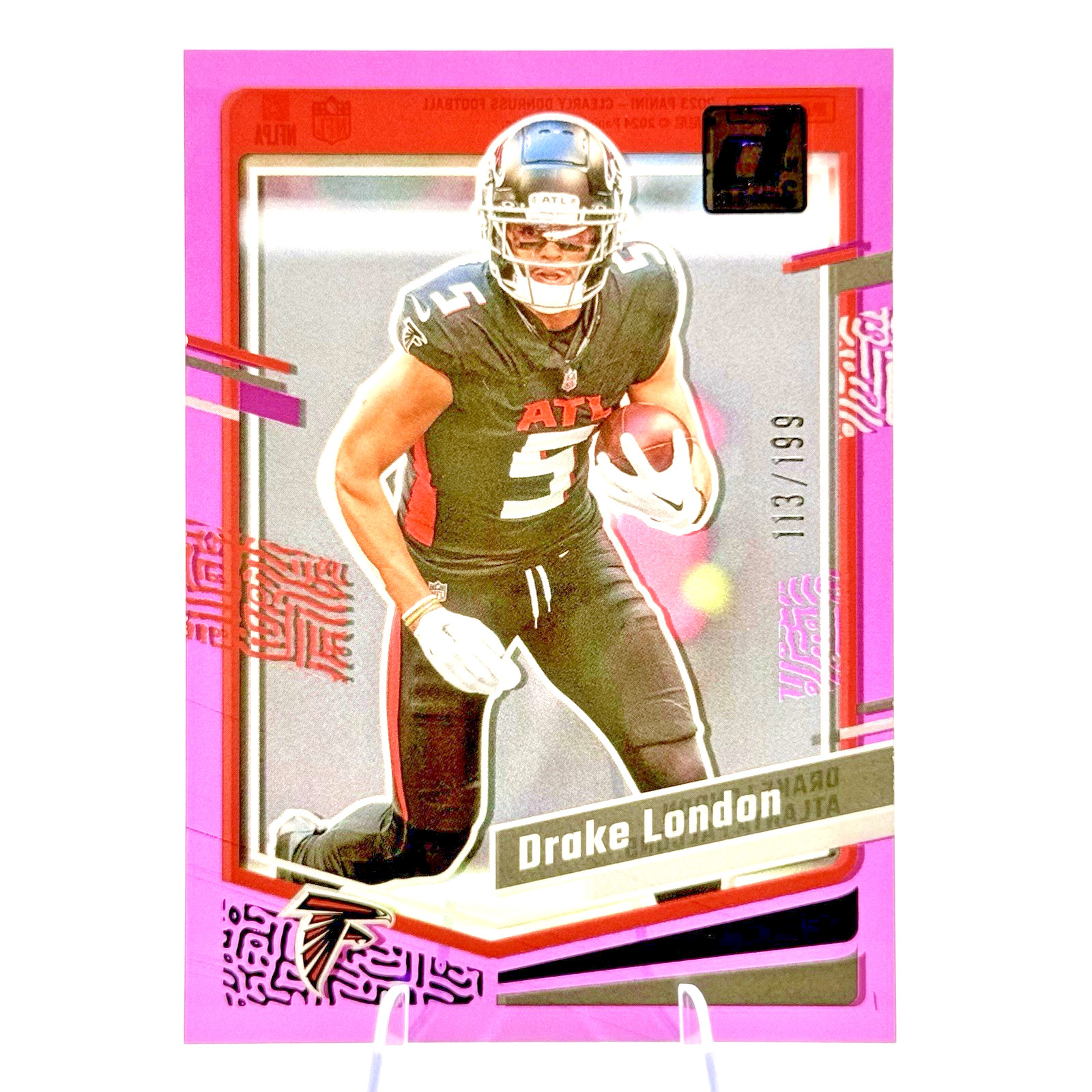 Drake London 2023 Panini Clearly Donruss Pink /199 #3 Atlanta Falcons SP Acetate