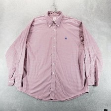 Brooks Brothers Shirt Mens XL Red Gingham Oxford Non Iron Supima Cotton