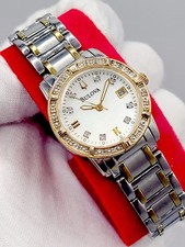 [N. MINT] BULOVA Analog  Women's Watch 24 Diamonds MOP Dial 