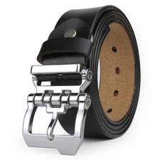 Mens Belts Big and Tall 36"-70"Men Leather Belt Casual Work Dress Belt Black 