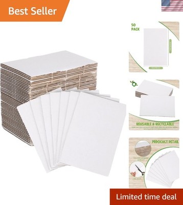 50 Pack White Corrugated Cardboard Sheets, 6x4 Inch for Safe Shipping & Crafts