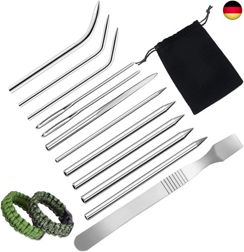 Senhai Edelstahl Nähnadel, Paracord FID Nadel mit Stoffbeutel, Paracord - Bild 1 von 9