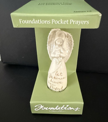 Enesco Foundations Pocket Prayer Angel 2004 Vintage In Box 3  By Karen Hahn