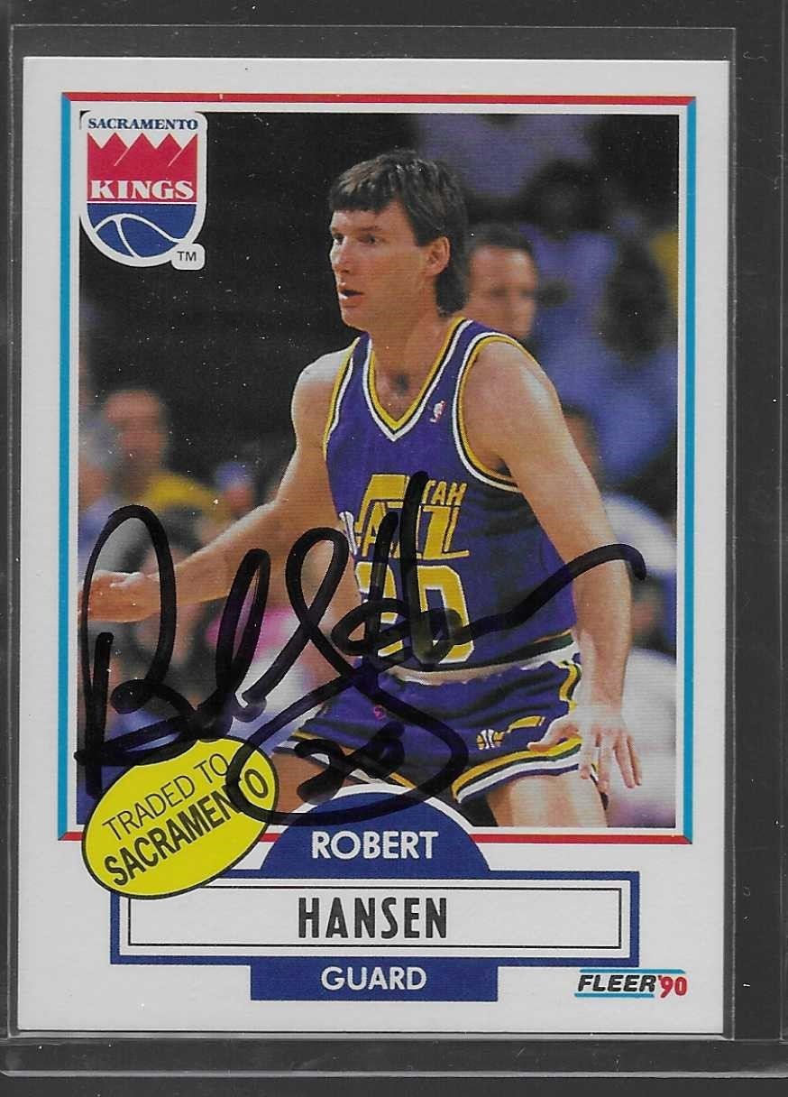 1990 Fleer Bobby Hansen #186 Utah Jazz Signed Autographed Card