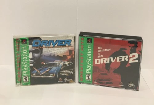 Driver 1 & 2 Sony PlayStation 1 PS1 Both Great Condition Tested Working